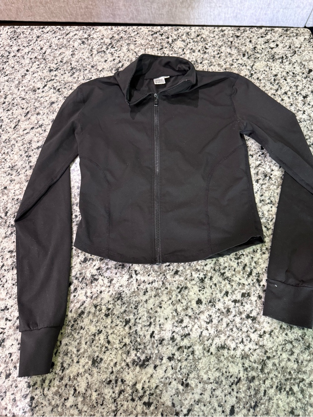 Black Women's Zip-Front Jacket - Casual Active Layer